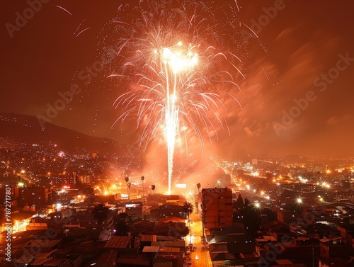 La Fiesta de San Isidro firework display photo