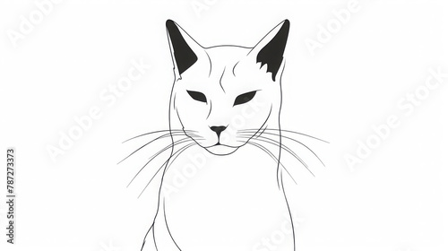 Black and White Cat Illustration Artwork