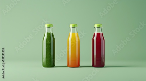 Colorful Bottles in a Row, Great for Concepts of Diversity and Creativity