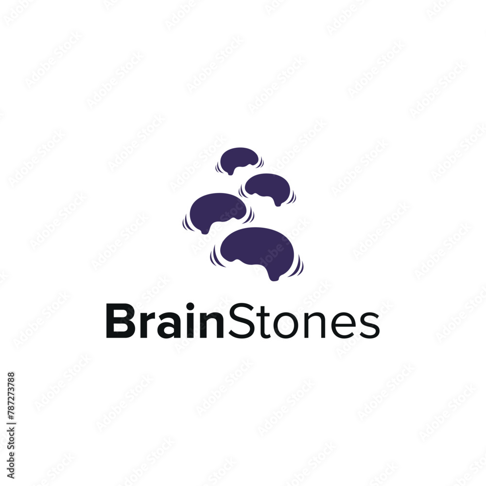 brain stones simple sleek creative geometric modern logo design brain stones simple sleek creative geometric modern logo design
