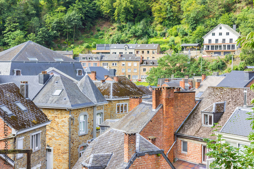 View over rooftops in the old center of La Roche-en-Ardenne, Belgium