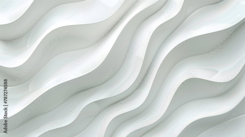 Obraz premium Elegant 3D Waves Wall Panel - Modern Abstract Oceanic Design