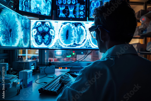 Medical Professional Analyzing Radiology Scans