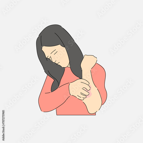 Illustration Soothing the Itch of a Bite