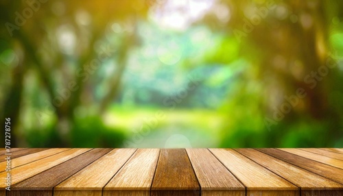 Nature's Embrace: Empty Table with Gentle Blur of the Outdoors