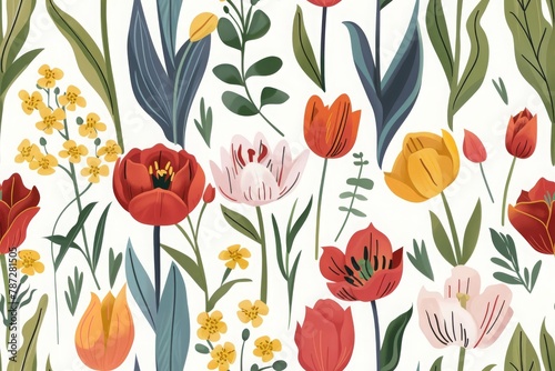flower illustration, tile image, used as background © RPL-Studio