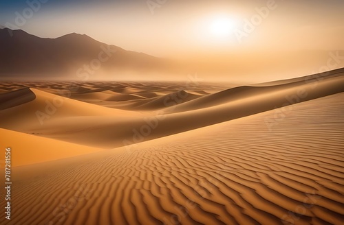 sunset in the desert. Sandstorm