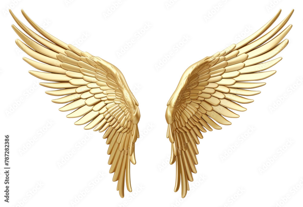 Fototapeta premium PNG Angel wings gold white background accessories accessory