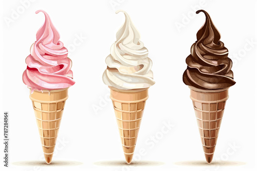 ice cream vector on white background
