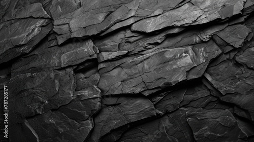 Texture Ardoise: Aged Model of Dark Grey Slate Surface with Textured Black and White Details