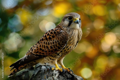 Wild Common Kestrel in Natural Habitat: A Stunning Fauna Image of Falco tinnunculus amidst the Wilderness photo