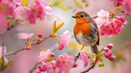The Red Robin in the Spring Garden © Jing