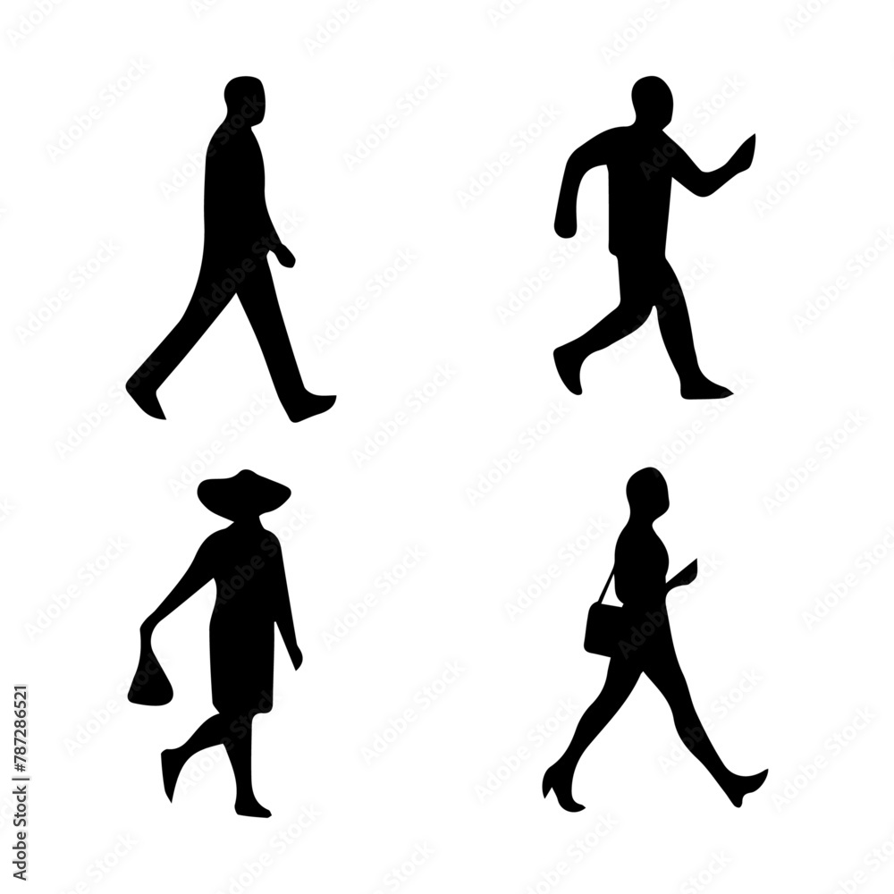 Silhouette humans in Various Poses, Captivating Human Silhouette Descriptions, Exploring Human Poses, Dynamic Human Silhouette Titles, Walking, Sitting, Running