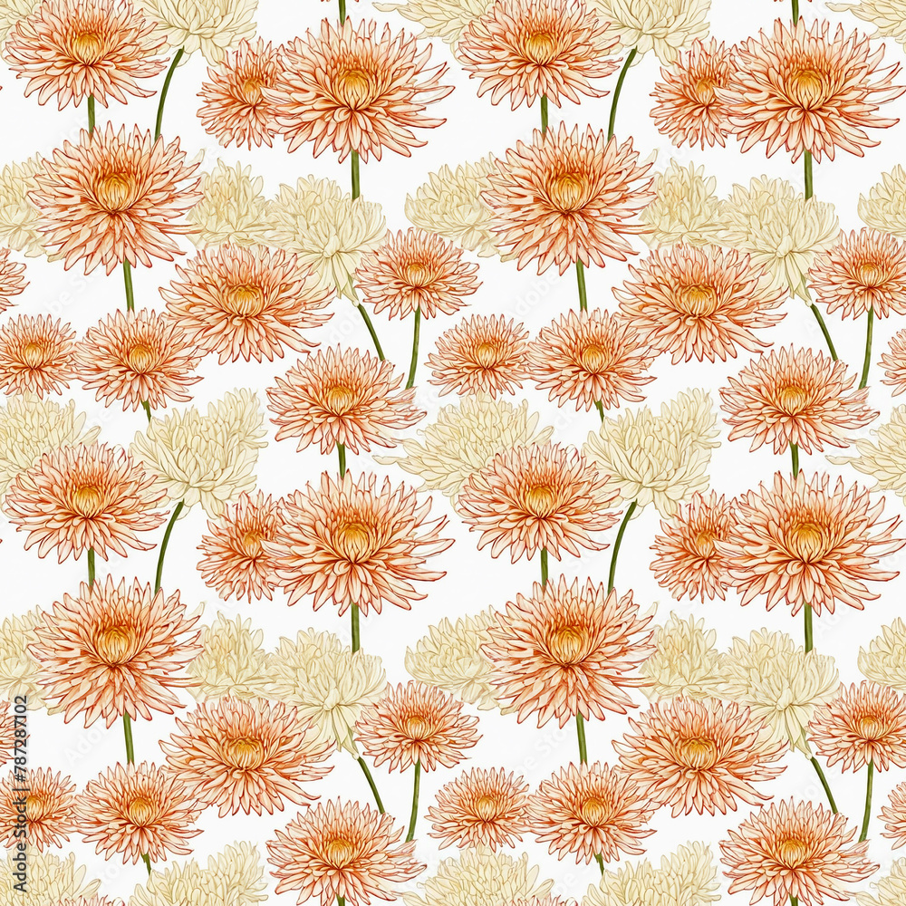 Seamless natural floral pattern with twigs and leaves Seamless natural floral pattern with twigs and leaves