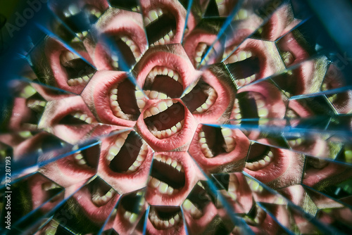 Kaleidoscopic Mouth and Teeth Pattern - Abstract Symmetry photo