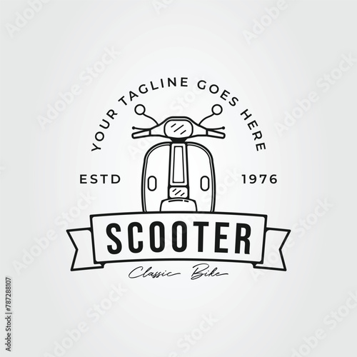 retro scooter motorcycle or motorbike logo vector illustration design © rizka arishandy