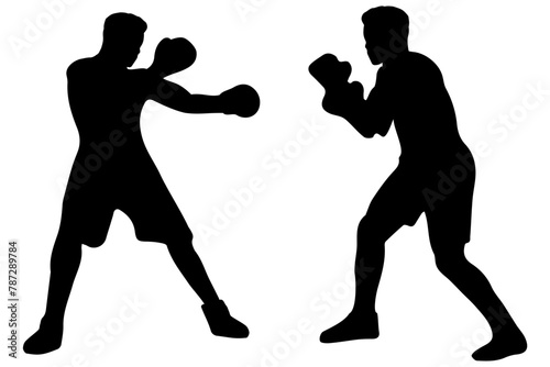 silhouette of a boxing