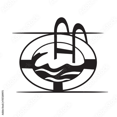 vector swimming balloon logo about swimming pool  balloon swimming pool icon
