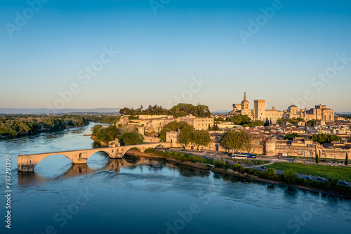 Aerial View over Avignon, Provence-Alpes-Côte d'Azur, France