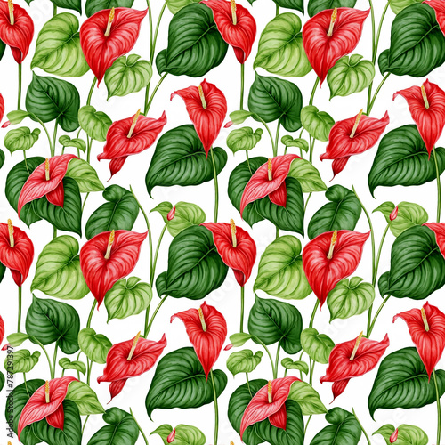 Seamless natural floral pattern with twigs and leaves © aviavlad