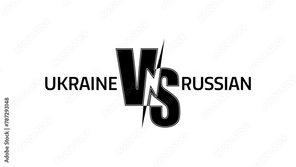 ukraine vs russian ,  war , black isolated silhouette - obrazy, fototapety, plakaty 