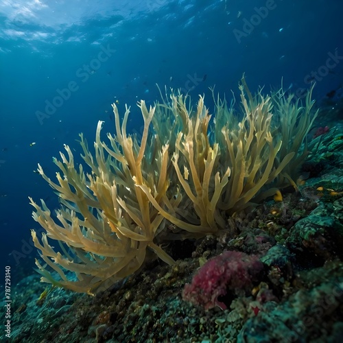 Plants in the deep sea, world ocean day concept