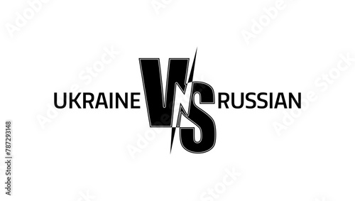 ukraine vs russian ,  war , black isolated silhouette