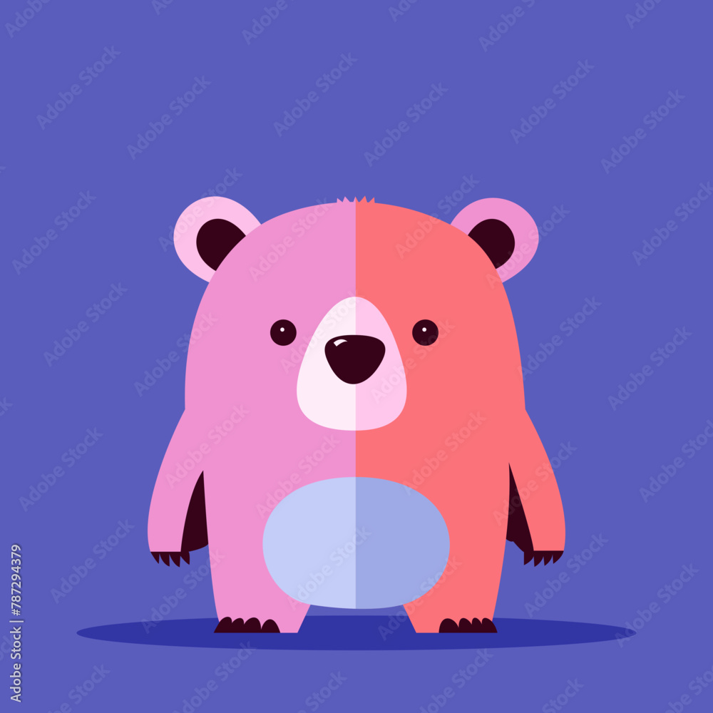 Fototapeta premium Bear vector illustration. Fashion teddy. Minimalistic illustration. Modern, stylish, fashion and trends. Matisse poster. Fun colorful illustration, svg