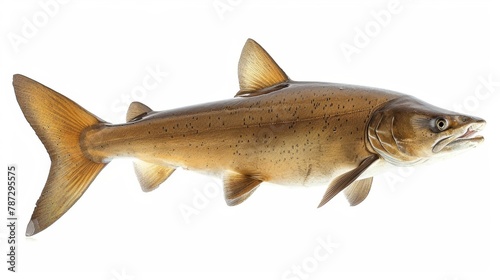 a fish statue on a white background photo