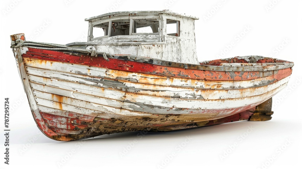 a rusted boat sitting on a white surface a rusted boat sitting on a white surface