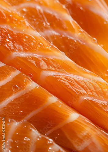 Extreme close-up of salmon meet texture. Food background