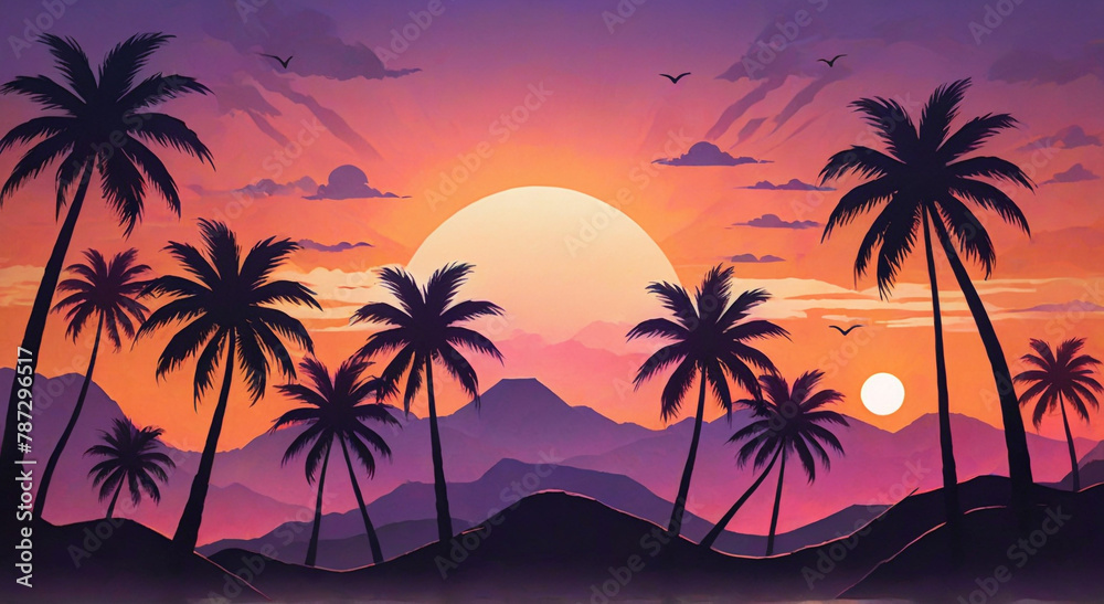 Obraz premium sunset on the beach