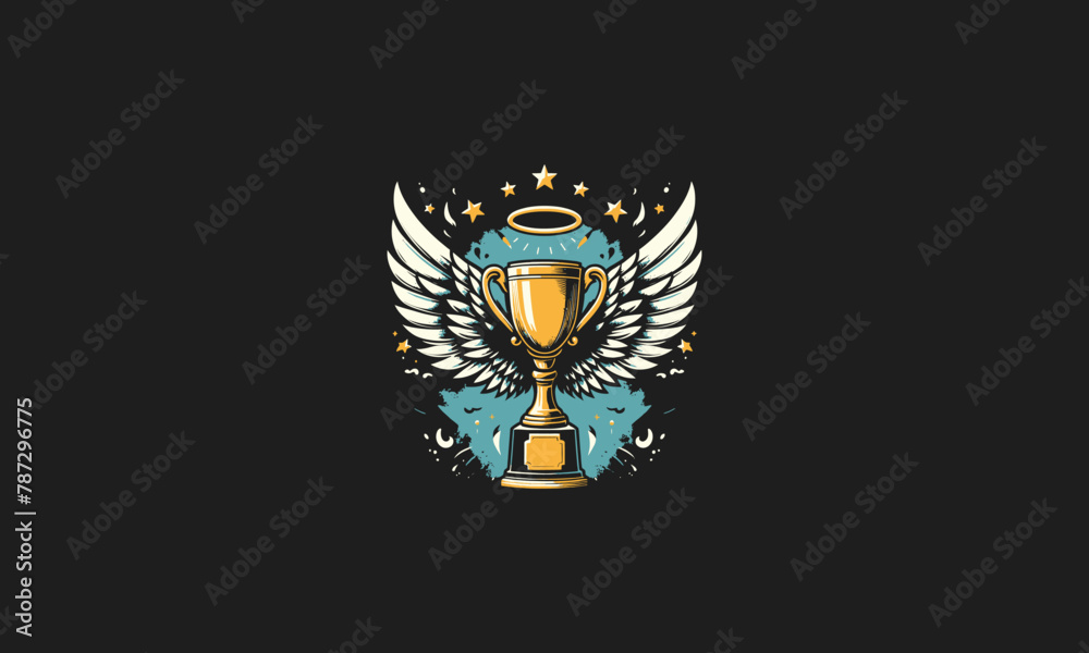 trophy with wings vector illustration flat design trophy with wings vector illustration flat design