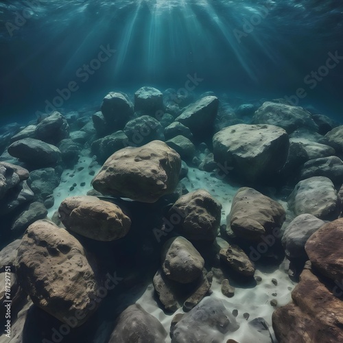 Rocks in the deep sea, world ocean day