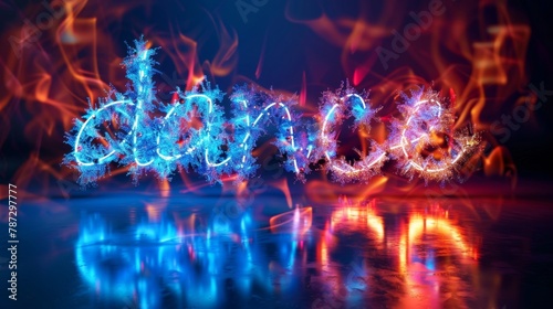 a photo of the word love spelled with colorful lights photo