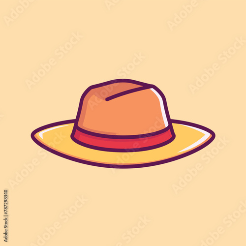 Simple hat cartoon icon vector illustration vintage style clip art