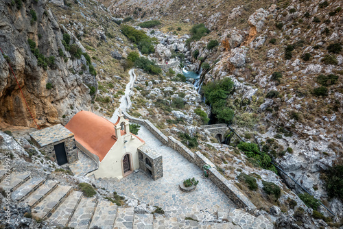 Small churches in the Katholiko gorge in Crete