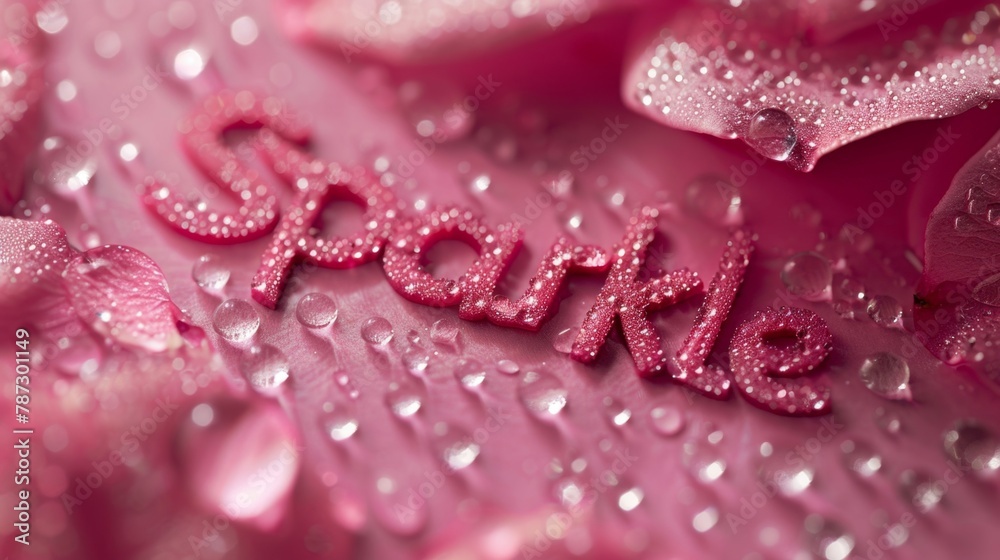 a close up of a pink flower with water droplets a close up of a pink flower with water droplets