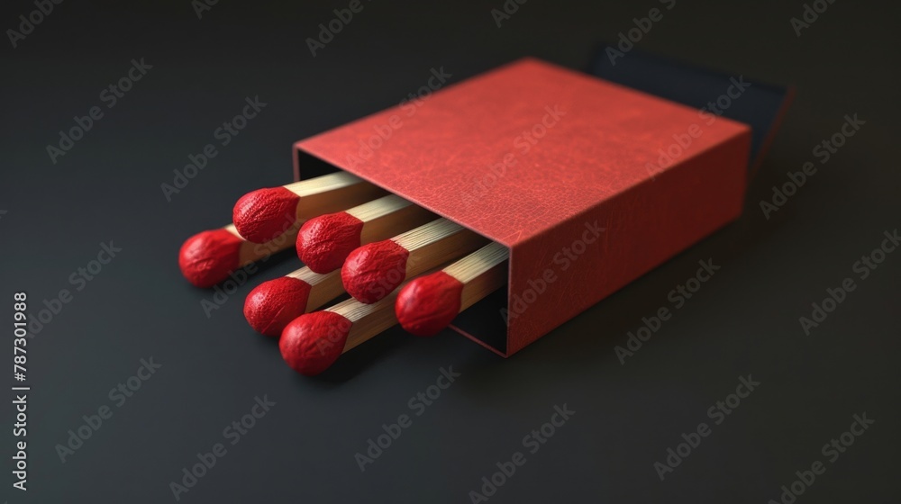 a box of matches with red matchesticks in it a box of matches with red matchesticks in it