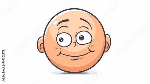 a cartoon bald head with a big smile