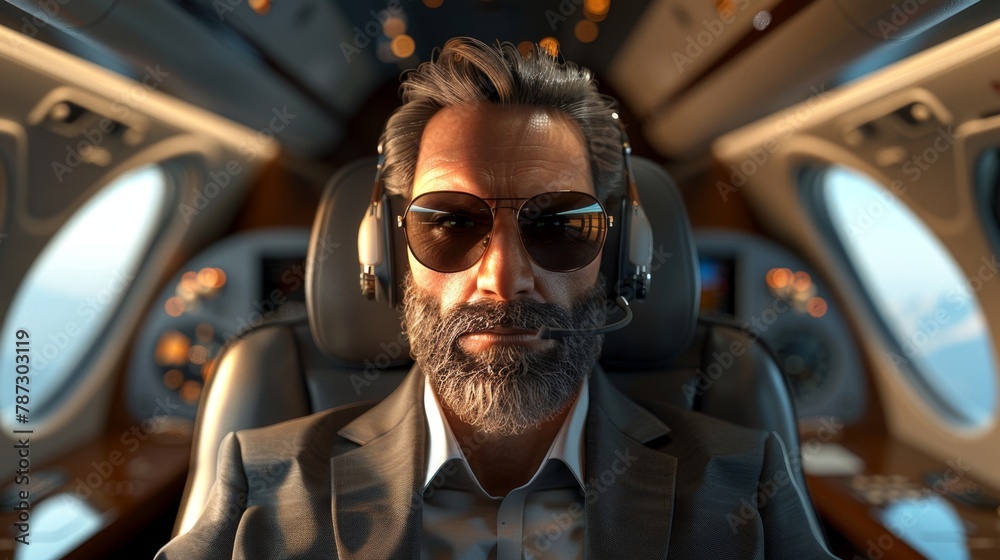 a man with a beard wearing sunglasses and a suit a man with a beard wearing sunglasses and a suit