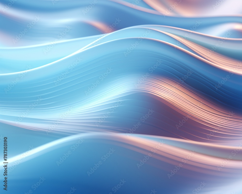 Intimate close-up of light playing on zenith wave tips, soft focus, calming blues, serene atmosphere, 3D render animation style Intimate close-up of light playing on zenith wave tips, soft focus, calming blues, serene atmosphere, 3D render animation style