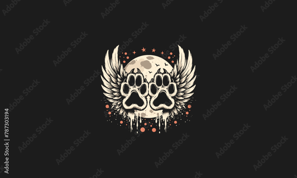 paws with wings vector illustration flat design paws with wings vector illustration flat design