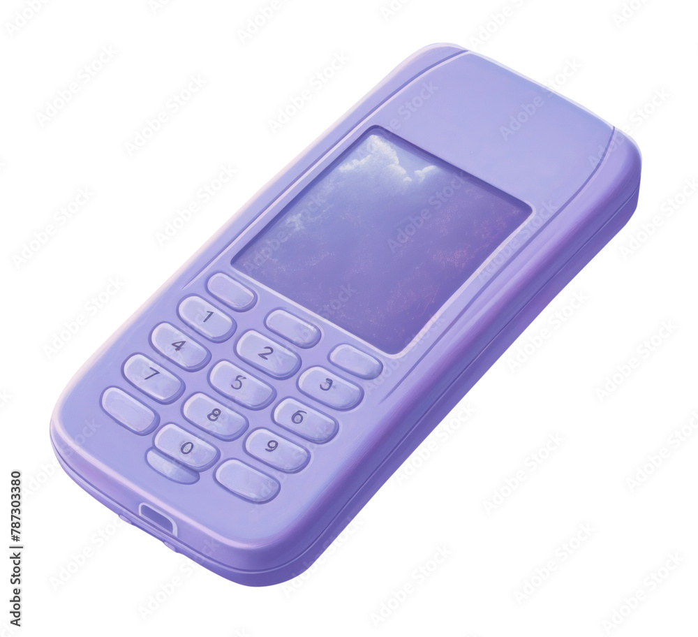 Obraz premium PNG A pastel purple mobile phone cloud electronics calculator