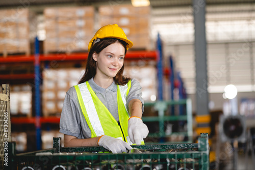 woman engineer in uniform h...