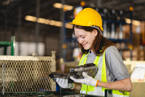 woman engineer in uniform h...