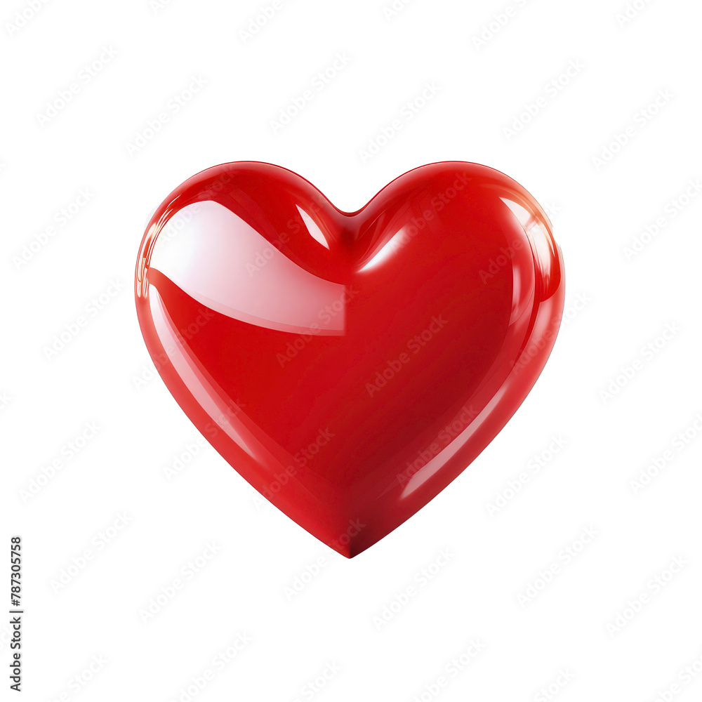 high glossy 3d red heart icon, transparent background, 3d illustration style ultra realistic heart, vibrant colors.