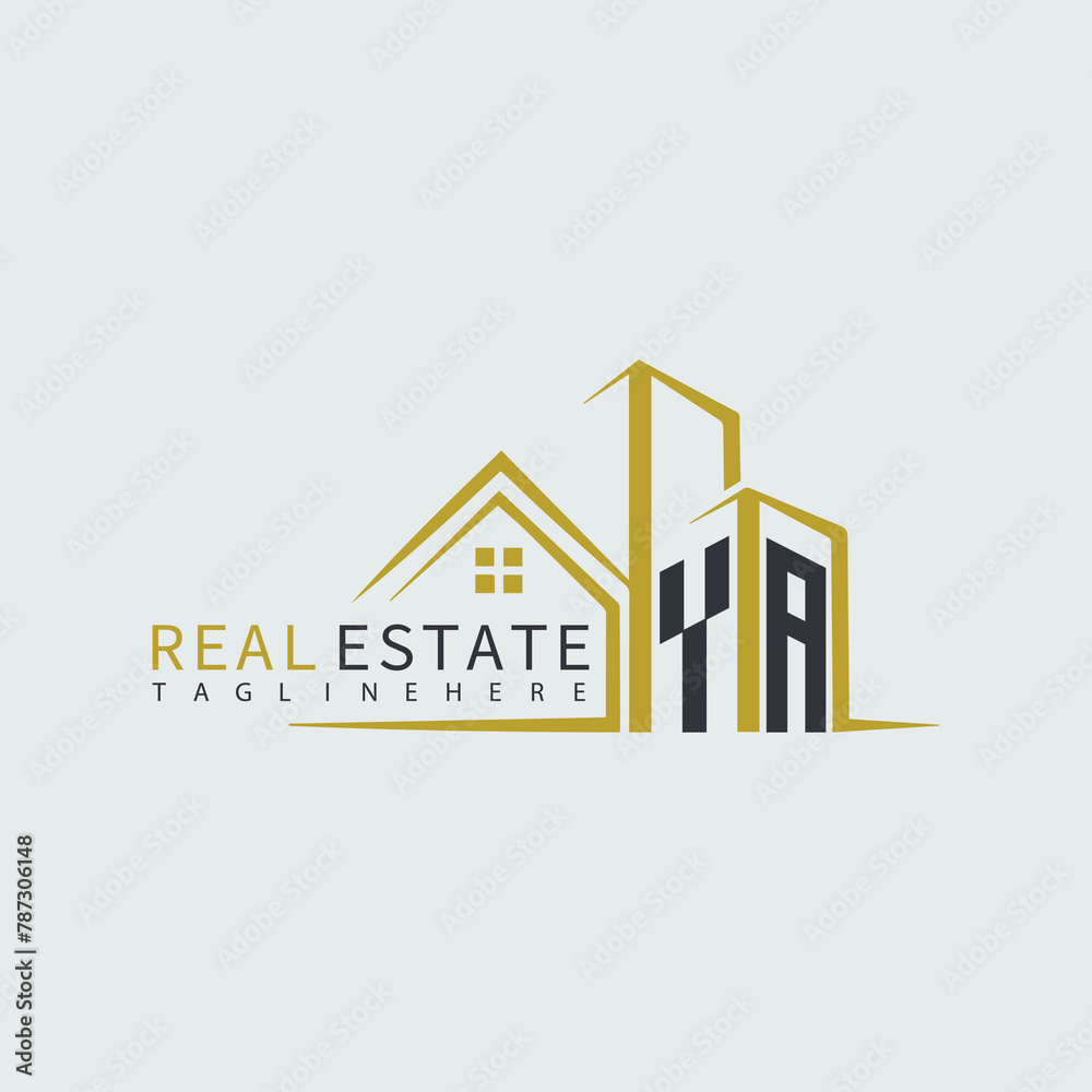 YA initial monogram logo for real estate with home shape creative design. YA initial monogram logo for real estate with home shape creative design.