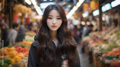 Korean girl in the Market 