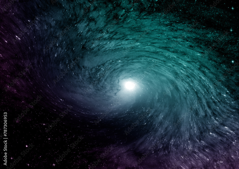 galaxy in a free space. 3D rendering